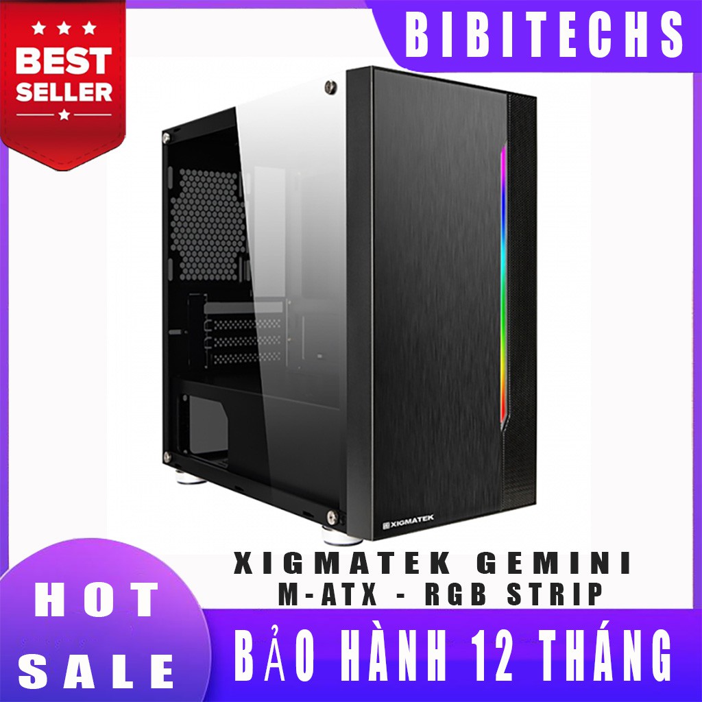 [Chính Hãng] Thùng Máy Xigmatek Gemini - Hỗ trợ main M-ATX, RGB STRIP - BIBITECHS