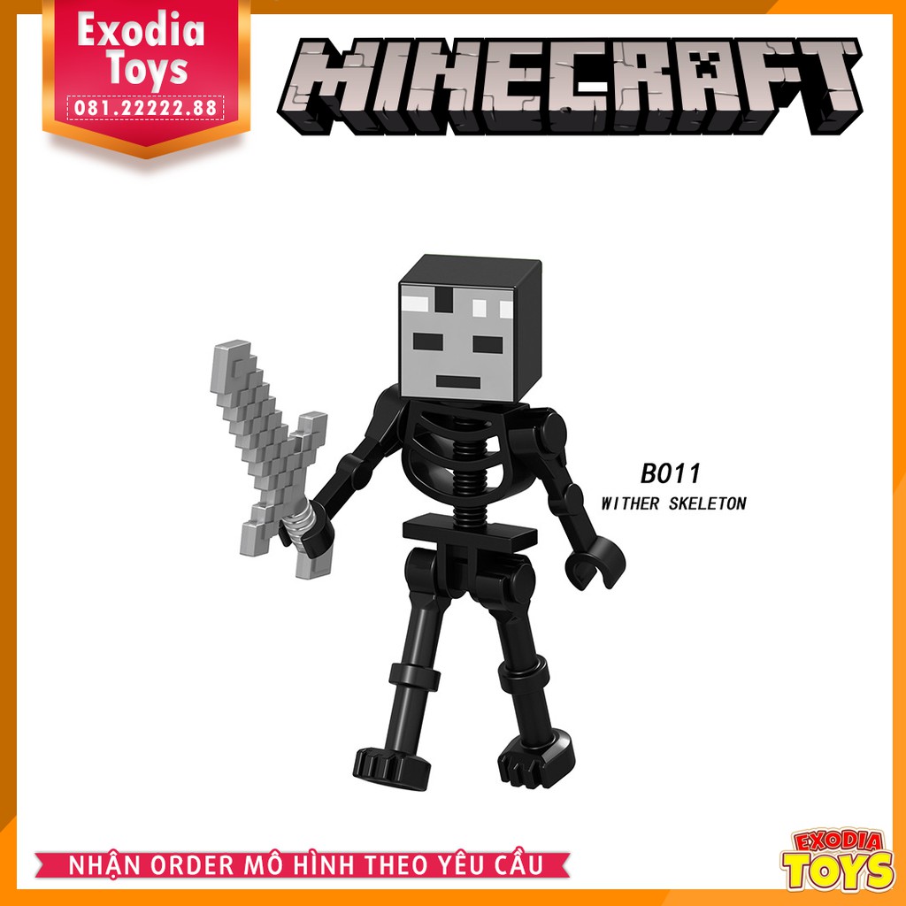 Xếp hình Minifigure nhân vật trò chơi Minecraft - Đồ Chơi Lắp Ghép Sáng Tạo - LELE 009 016