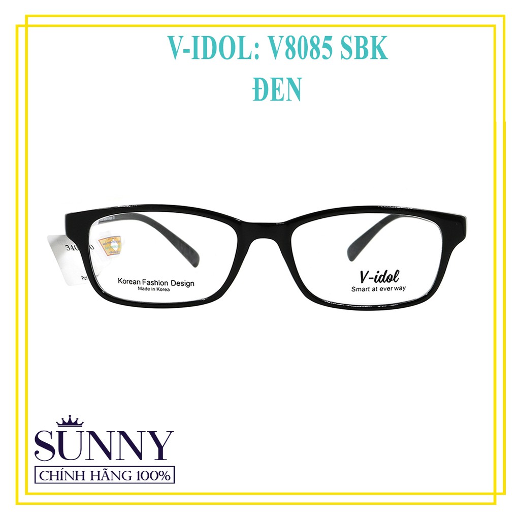 Gọng kính nam nữ Vidol chính hãng có kèm tem chống hàng giả của bộ công an - V8085 SBK, thiết kế dễ đeo bảo vệ mắt