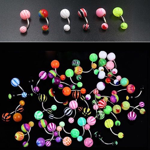 Set 10/30/50 Khuyên Rốn Bằng Thép Không Gỉ Cá Tính