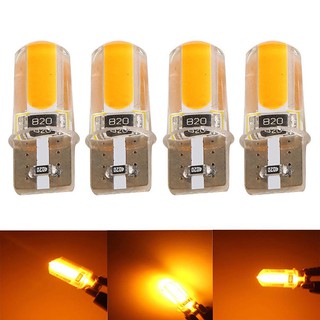 Bộ 4 đèn LED T10 194 168 W5W COB ánh sáng vàng chất lượng cao
