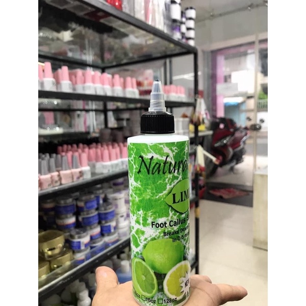 Dung dịch chà gót chân callus, Gel chà gót chân callus hương chanh và bạc hà thể tích 250ml chuyên dụng cho ngành nails