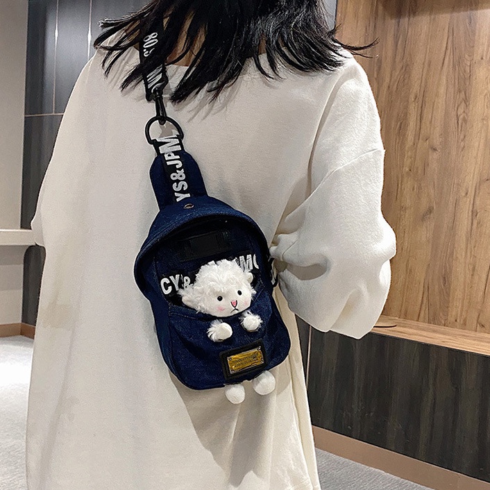 Túi đeo chéo Mini mix Thú bông phong cách Hàn Quốc - Túi Mini Bag siêu Cute