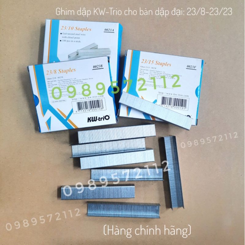 Ghim dập chân dài các cỡ 23/8-23/10..ghim dập đại KW (hàng chính hãng KW)