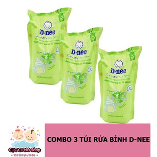 Combo 3 gói nước rửa bình sữa và rau quả dnee 600ml thái lan