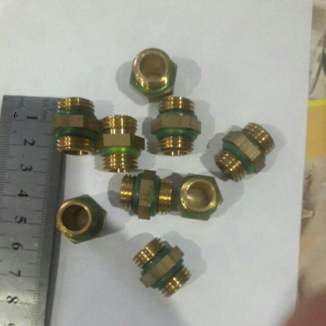 Đầu nối 2 ren ngoài bằng đồng 14mm   chuyên dụng