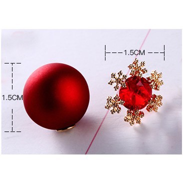 Hoa tai đỏ - bạc 925