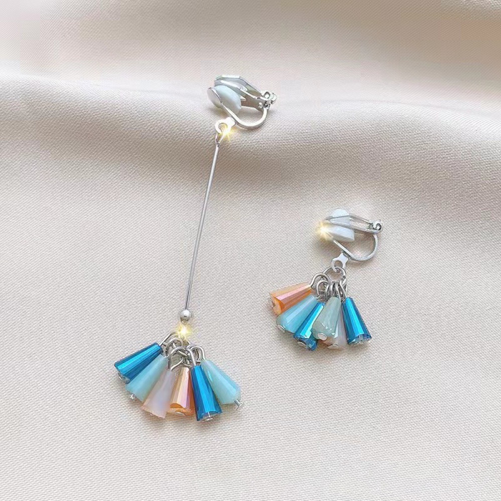 Khuyên Kẹp Vành Tai Họa Tiết Trái Cây/Hoa/Trái Tim Hình Học Đính Ngọc Trai Nhân Tạo Thời Trang