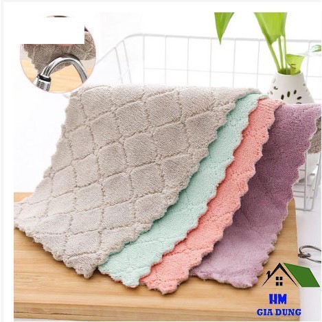 Combo 5 Khăn Lau Bếp Đa Năng 2 Mặt Siêu Tiện Lợi 27x15cm