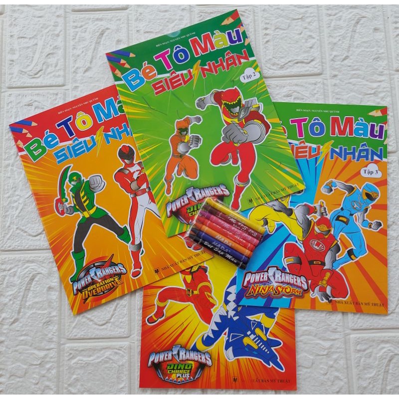 Set 4 quyển tô màu siêu nhân ⚡ BỔ ÍCH ⚡ Combo tập tô màu họa tiết sinh động