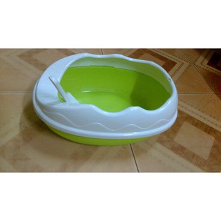 Khay vệ sinh hình trứng cho chó mèo (kèm xẻng)
