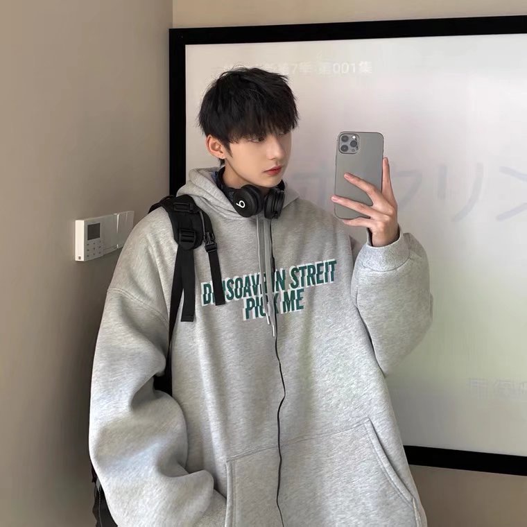 Áo hoodie Thể Thao Dáng Rộng In Chữ Thoải Mái Thời Trang Hàn Quốc Cho Nam Cỡ M-5XL