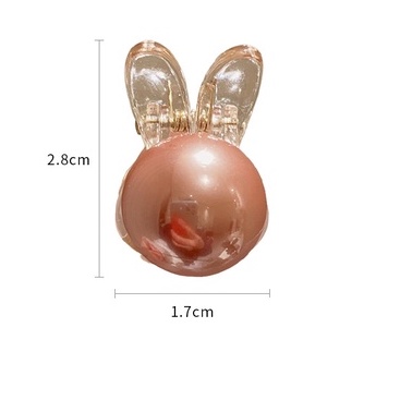 Kẹp Tóc Tai Thỏ Cỡ Nhỏ Đính Ngọc Trai Dễ Thương Phong Cách Nhật Bản