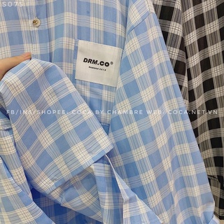 [S075]💠 Áo sơ mi kẻ caro DRM.CO form rộng (Có sẵn/ảnh thật)