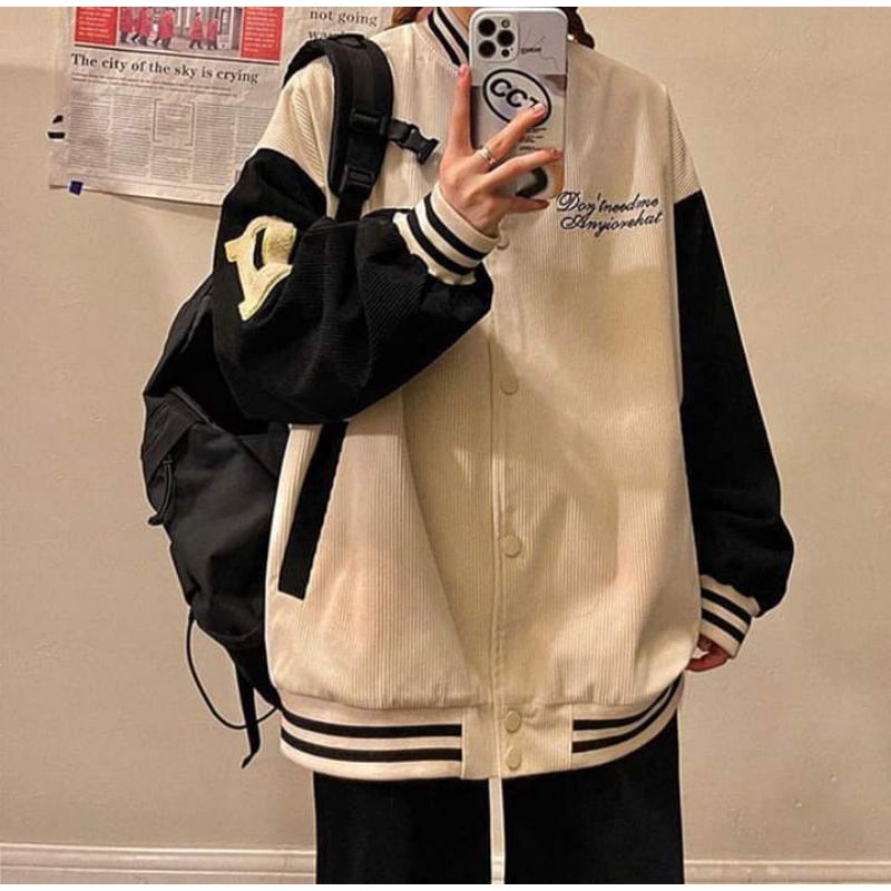 [Rẻ Vô Địch] Áo swt nỉ cổ tròn cotton tay bồng ------- ÁO KHOÁC NHUNG THÊU LOGO CHỮ D | BigBuy360 - bigbuy360.vn