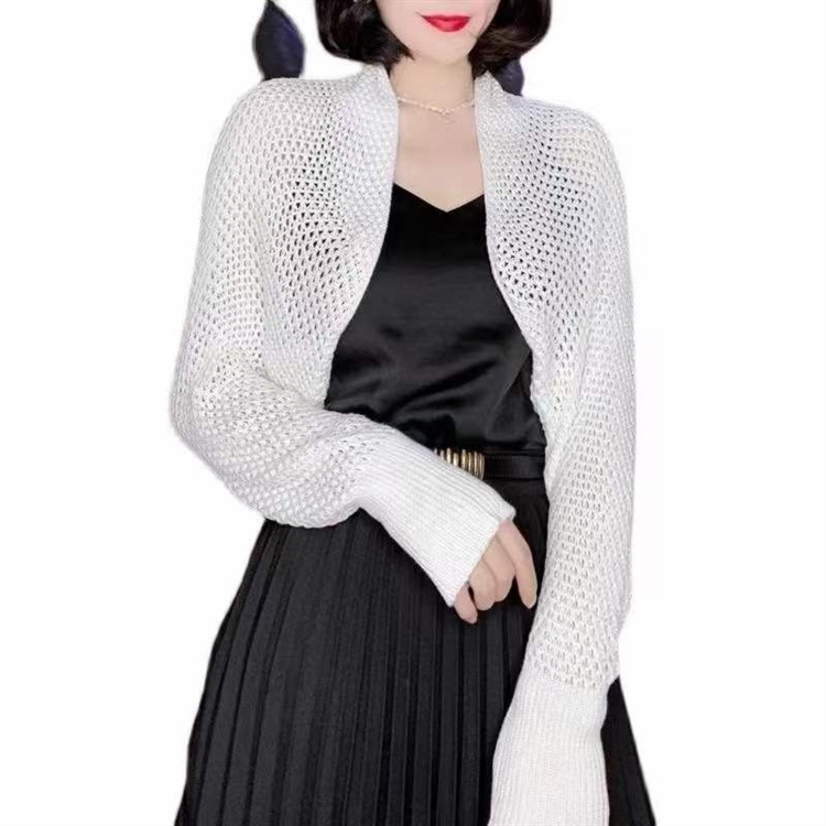 Áo Khoác Cardigan Dệt Kim Mỏng Dáng Ngắn Chống Nắng Thời Trang Mùa Hè Cho Nữ