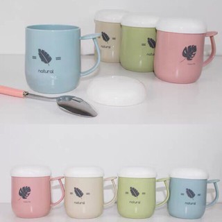 Cốc nhựa chịu nhiệt có nắp, có quai hàng đẹp 440ml #5493