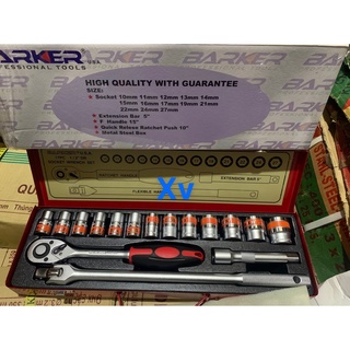 Bộ tuýp khẩu 17 chi tiết 1/2 barker chính hãng u.s.a