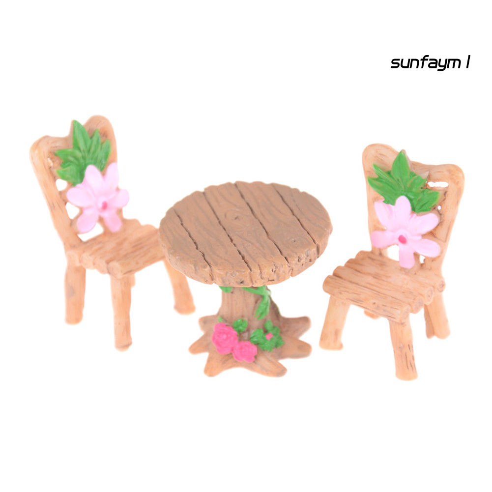 Set 3 Mô Hình Bàn Ghế Mini Trang Trí Nhà Búp Bê