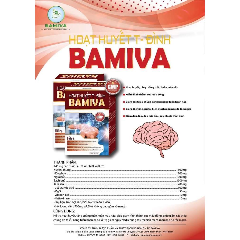 HOẠT HUYẾT DƯỠNG NÃO BAMIVA