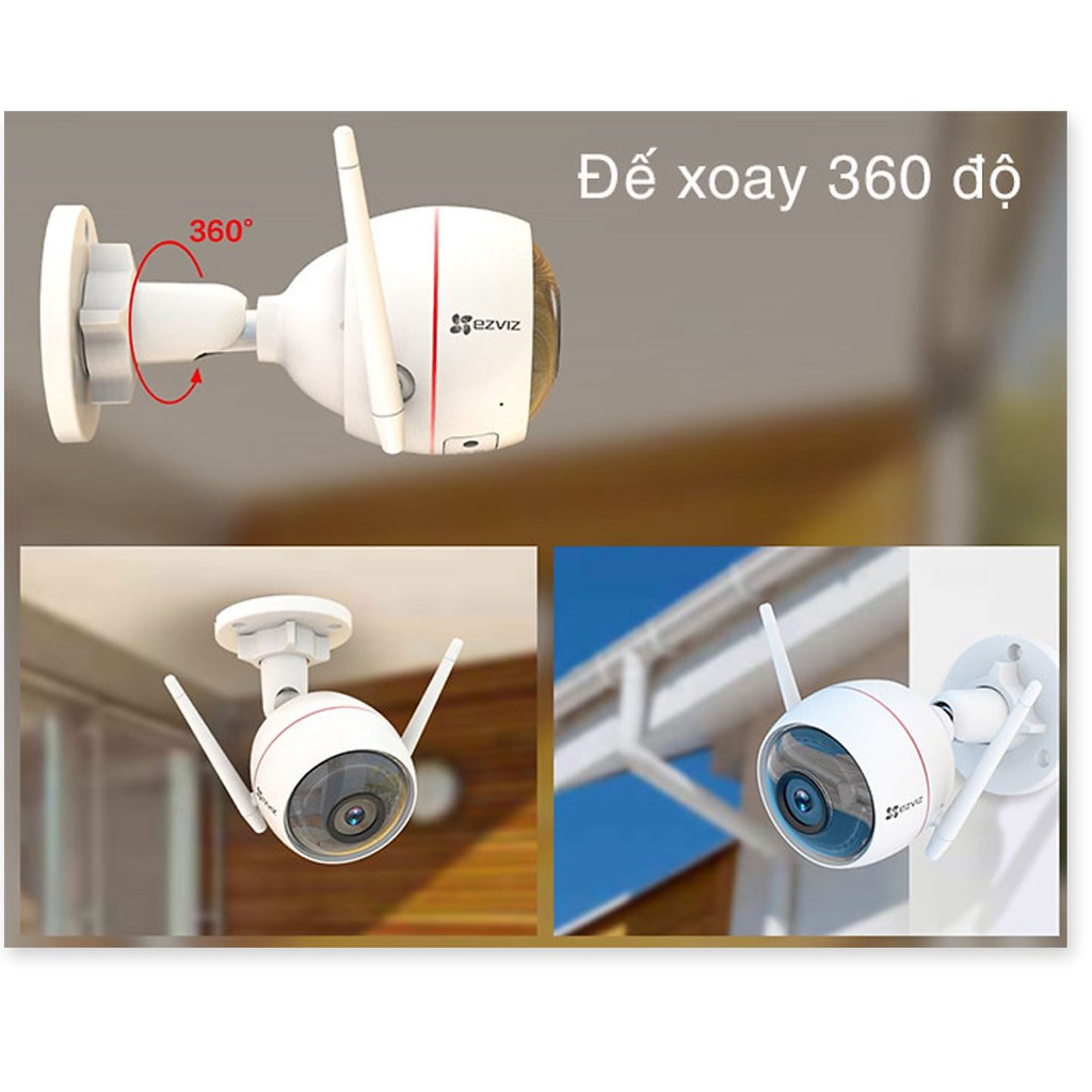 Camera Wifi Ngoài Trời Ezviz C3W 2MP 1080p (CS-Cv310) Color Night Vision - Phiên Bản Mới Hình Ảnh Có Màu Ban Đêm - Hàng