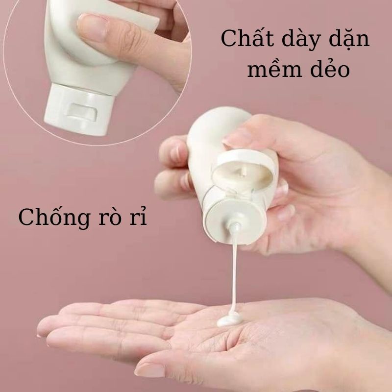 Combo 3 lọ chiết mỹ phẩm du lịch thân dẻo cao cấp dày dặn màu trơn chống rò rỉ Miibooshi P.264