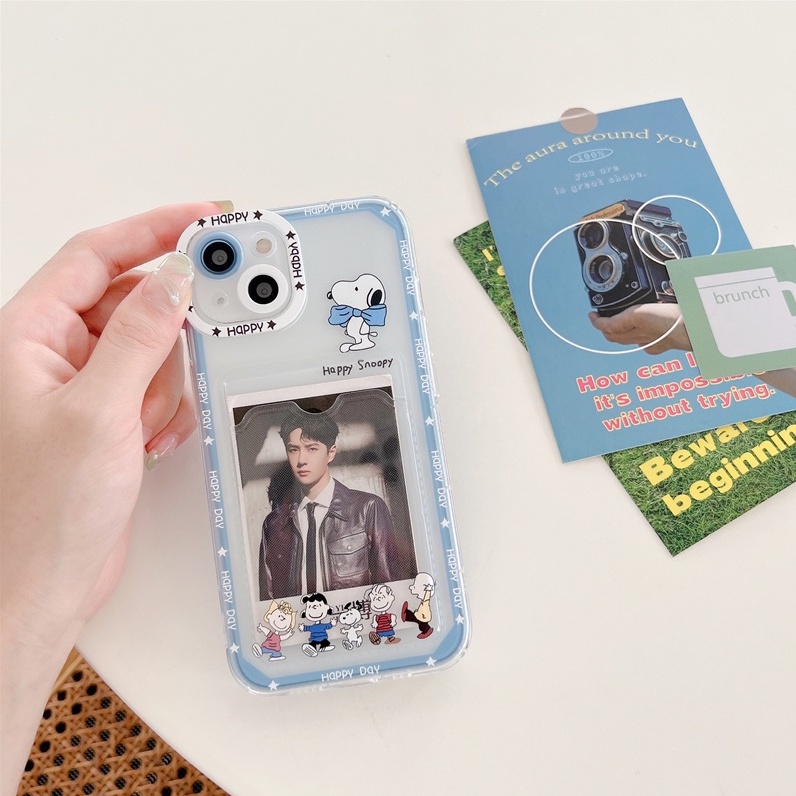 Ốp Điện Thoại Hình Đôi Mắt Hoạt Hình Có Ngăn Đựng Thẻ Cho IPhone 14plus 14promax 13Promax 12 11 7Plus X Xs Max XR