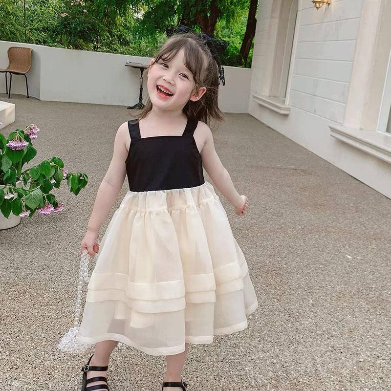 Đầm Hai Dây Mỏng Một Mảnh Thời Trang Xuân Hè Kiểu Mới Cho Bé Gái 5 Tuổi