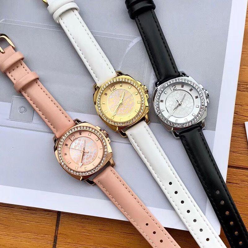 ♘❄Đồng Hồ coach 15mm Dây Da Bò Mềm Chống Nước Thông Dụng Cho Nữ