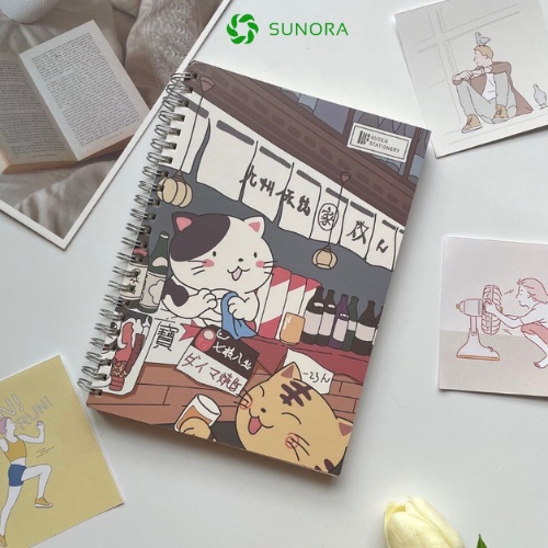 Sổ tay cute ghi chép a5 160 trang sổ tay mèo Nhật Bản dễ thương