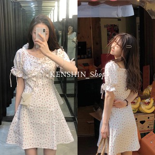 Đầm Nữ, Váy Nữ Trệt Vai Hoạ Tiết Hoa Nhí KENSHIN_Shop