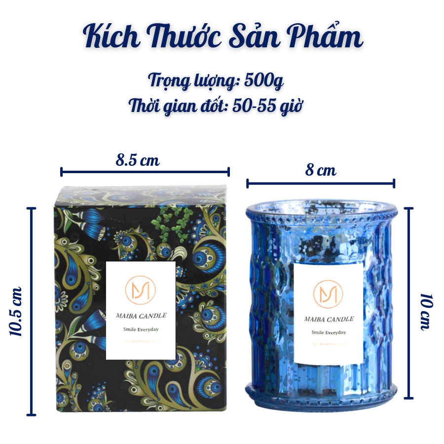 Nến thơm cao cấp sáp dừa CHILLAX 500g tự nhiên không khói an toàn sức khỏe decor phòng thời gian đốt 55h