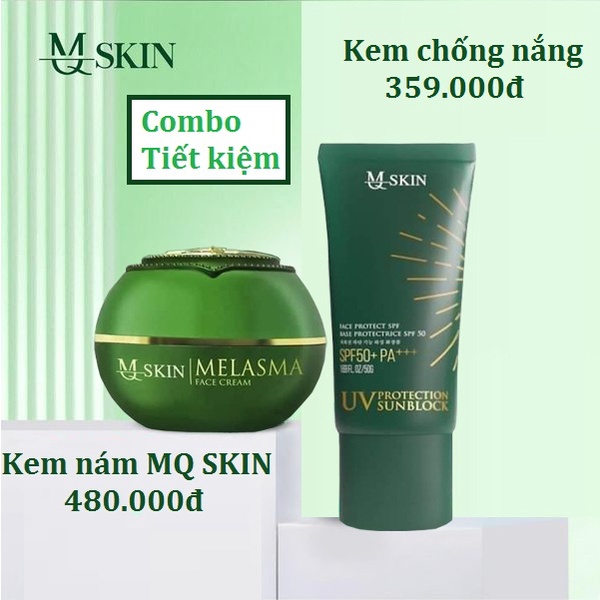 Bộ mỹ phẩm MQ SKIN Kem face nám dạng nén 30g + kem chống nắng MQSKIN 50g nhân sâm Hàn Quốc