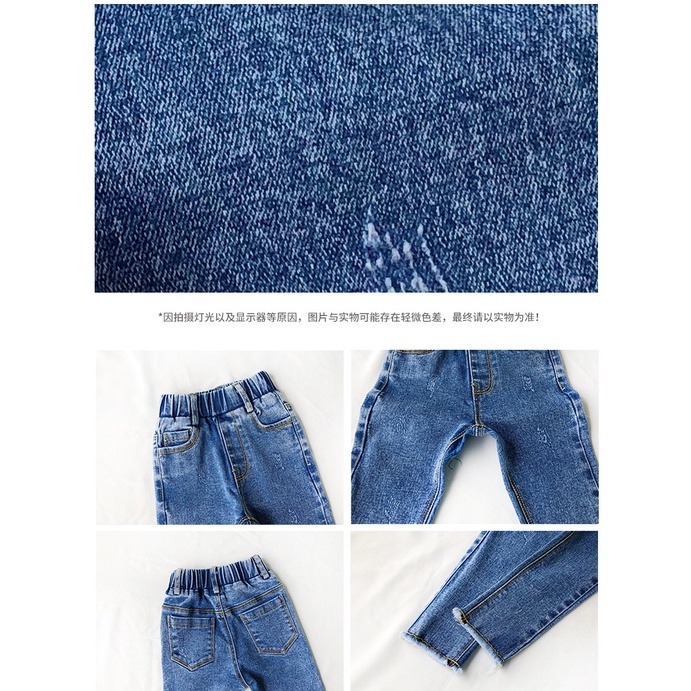 Quần jeans dài, chất liệu jeans mềm co dãn, kiểu dáng basic cho bé gái | Shini Store