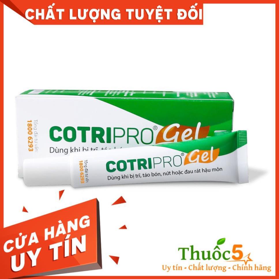 Combo viên uống Cotripro và COTRIPRO Gel Tube kem bôi co búi trĩ tuýp 10g và tuýp 25g