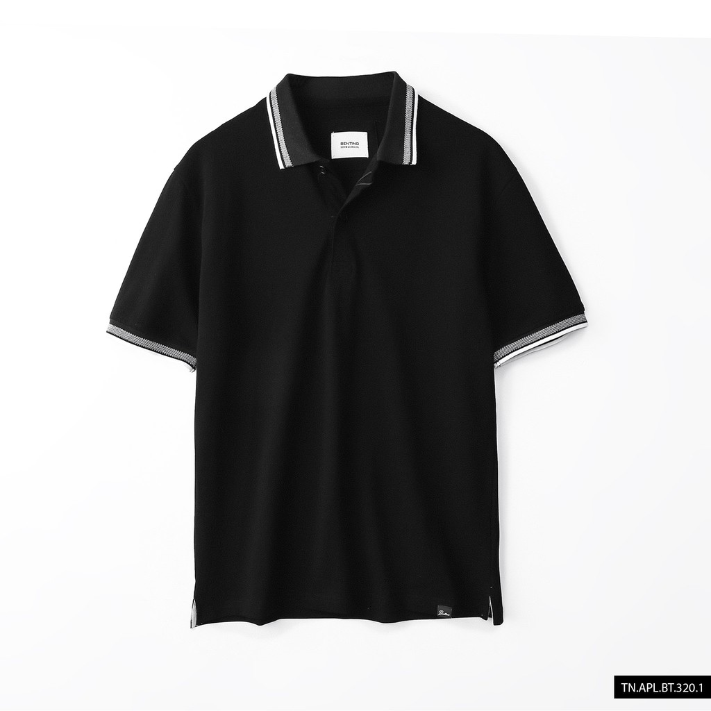 Áo polo nam phối viền vải cotton gai - BENTINO