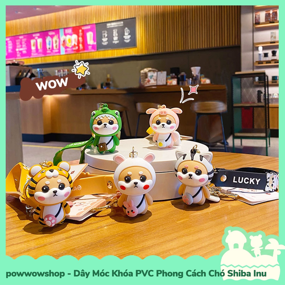 [Sẵn VN - Hỏa Tốc] Dây Móc Khóa Chuôg PVC Kiểu Dáng Chó Shiba Ino Cute Mang Túi