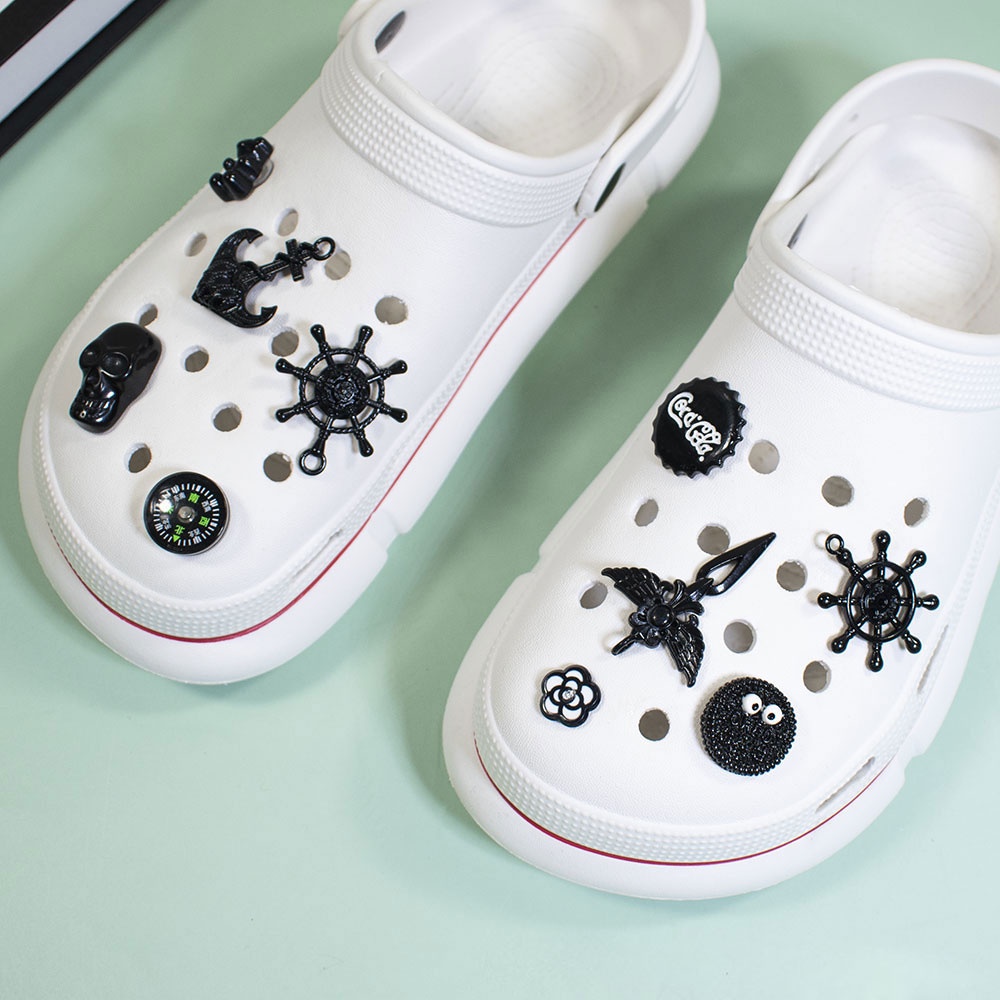 Bộ Phụ Kiện Trang Trí Giày Crocs Hình Mỏ Neo / Gấu / Bộ Xương / La Bàn / Giày Cá Tính Cho Nữ