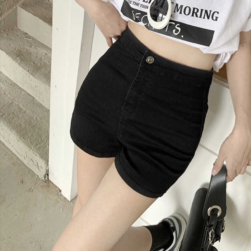 Quần short kaki jeans trơn GUM OFFICIAL co giãn ôm mông, quần đùi bò ngắn đen trắng xanh