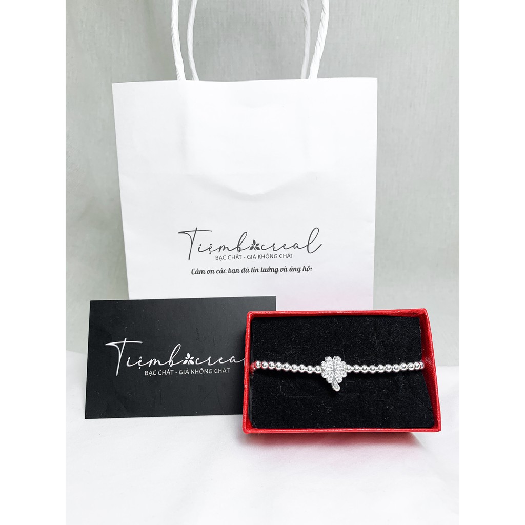 Lắc tay cỏ 4 lá bạc ta cao cấp, lắc tay cỏ 4 lá cầu may mắn bình an lộc tài | BigBuy360 - bigbuy360.vn