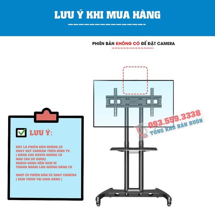 Giá Treo Tivi Di Động NB AVA1500 32 - 43 - 49 - 50 - 55 - 60 - 65 - 70 Inch - Giá Treo Tivi [ Bản Không Đế Đặt Camera ]