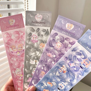 Sticker hình dán lông vũ trang trí sổ và toploader