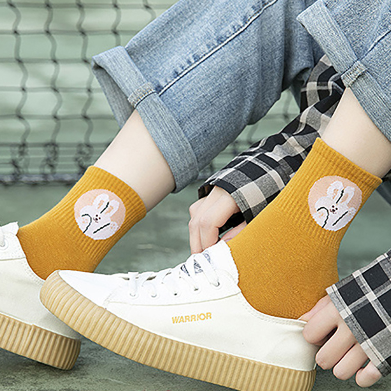 Vớ Cotton Họa Tiết Động Vật Hoạt Hình Cho Nữ