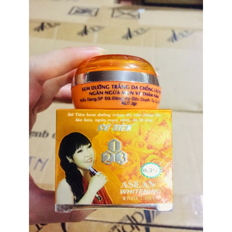 Kem Sứ Tiên Hộp Màu Cam Trắng Da, Ngừa Mụn Nám, Chống Lão Hóa 3G