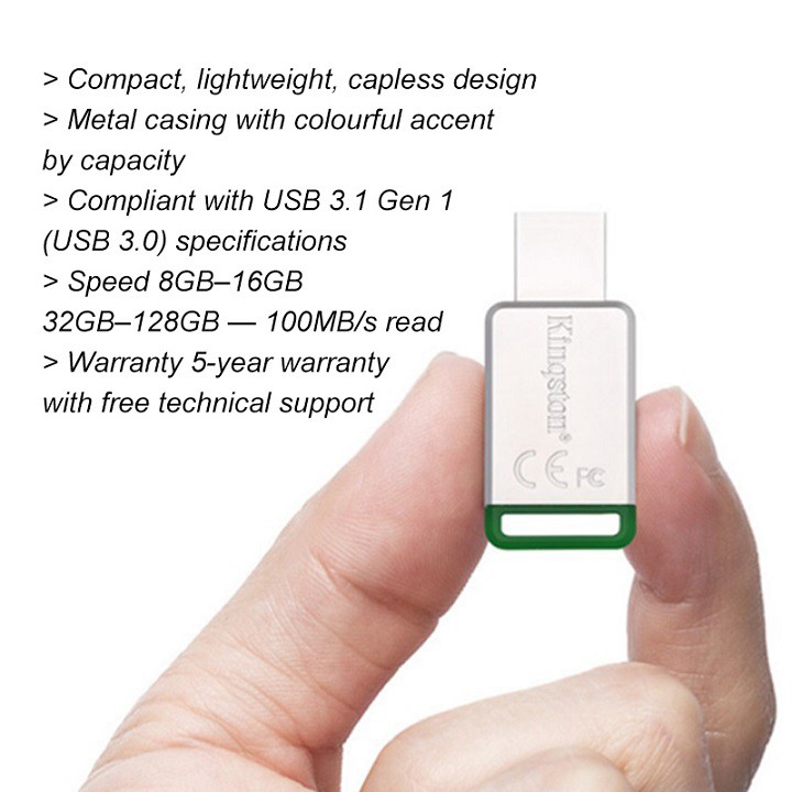 [CHÍNH HÃNG] USB Kingston DT50 16GB – Kingston DataTraveler – Vỏ thép thời trang, nhỏ gọn - BH 5 năm