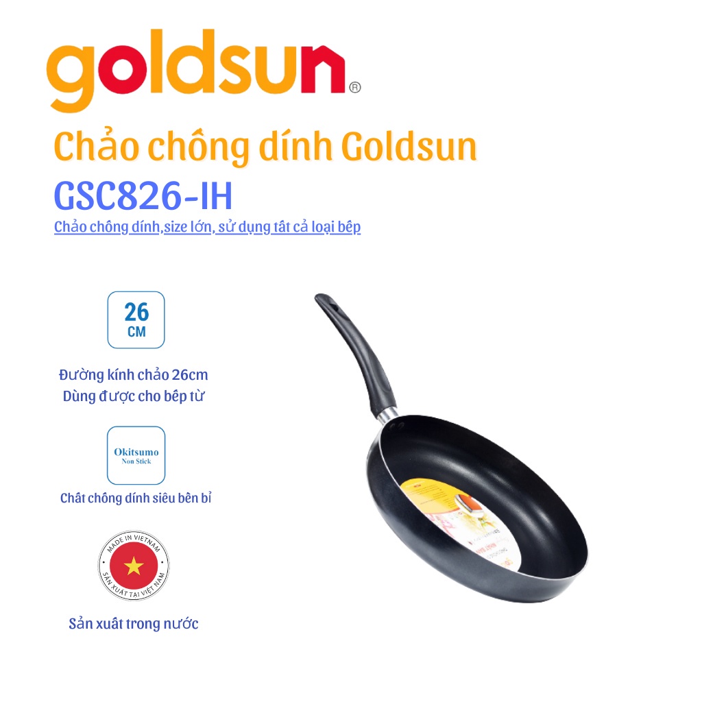 Chảo nhôm chống dính GSC826-IH, GSC828-IH, GSC830-IH