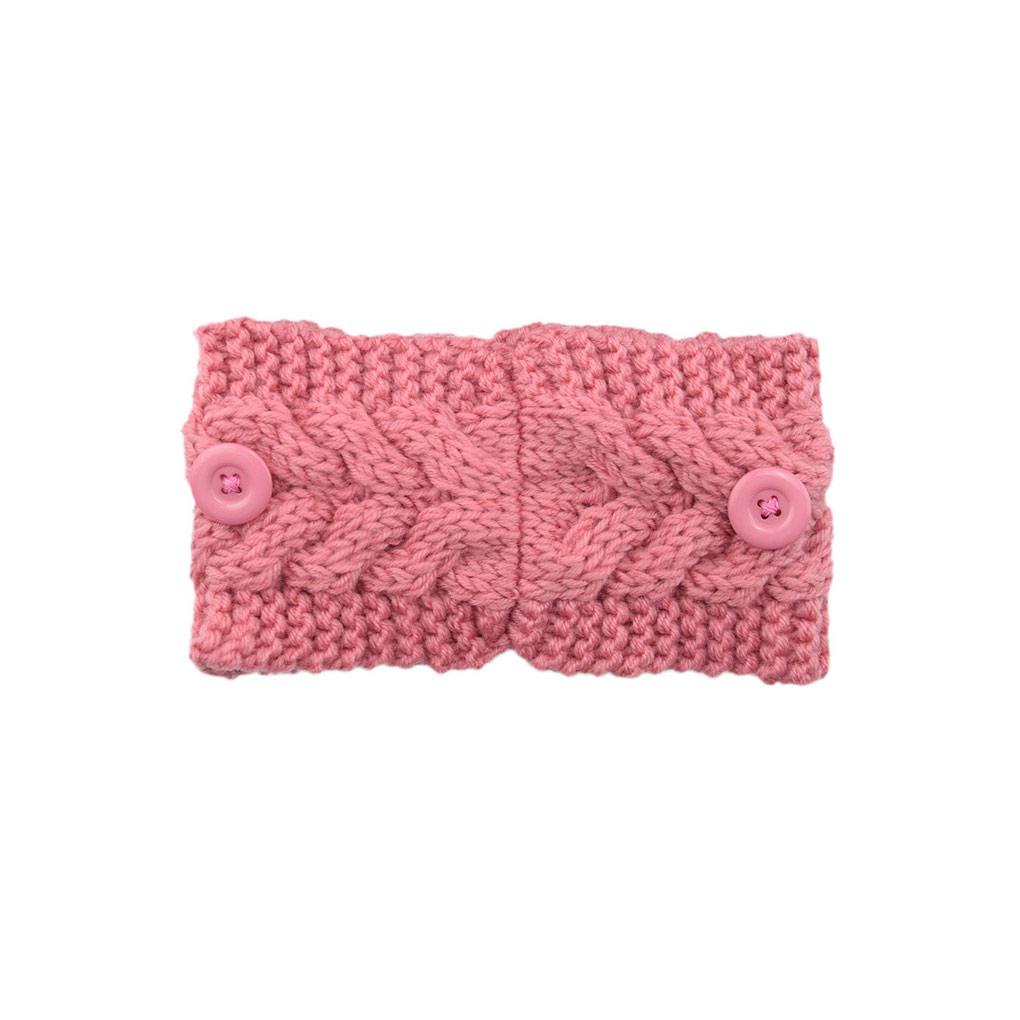 Băng Đô Dệt Kim Cài Tóc Bản Rộng Đính Nút Có Thể Điều Chỉnh Giữ Ấm Tai Thời Trang Cho Nữ