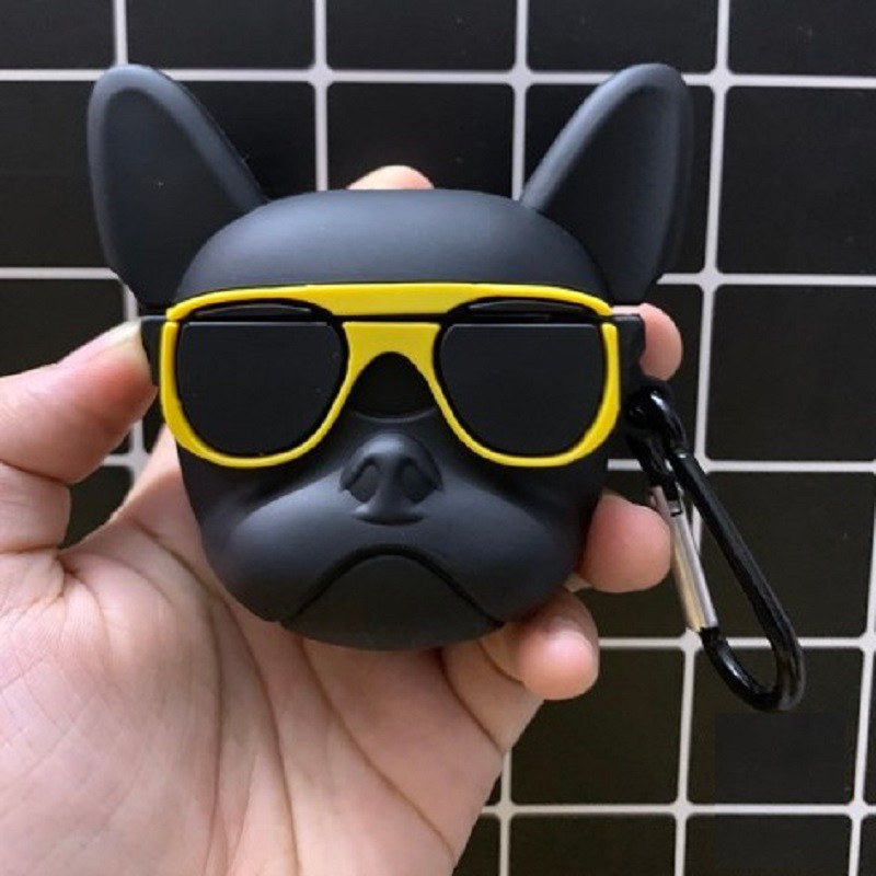 🔥 Case Ap 1/2 & Pro 🔥 Freeship 🔥 VỎ BỌC MODEL CHÓ PITBULL NGẦU KÍNH VÀNG - Cho Tai Nghe Không Dây  - Tuanphuk