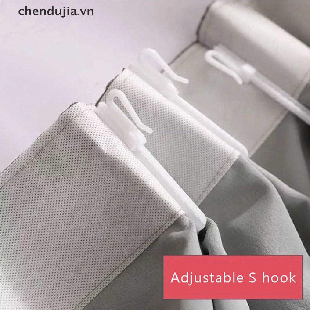 Set 10 Móc Treo Rèm cửa sổ Bằng Nhựa Màu Trắng Kích Thước 7cm / 8.5cm Tiện Dụng Cho Gia Đình / Văn Phòng