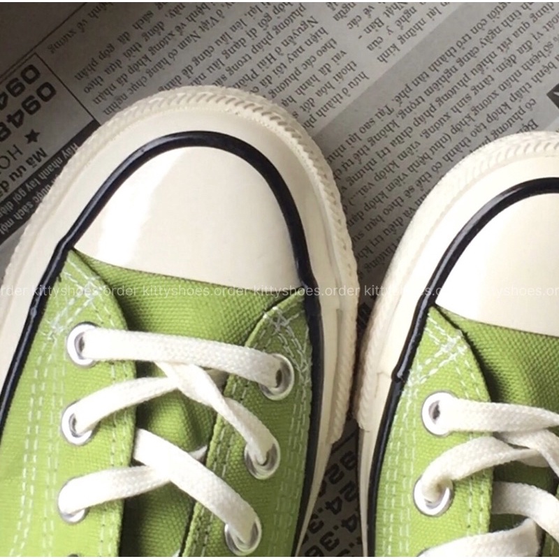 Giày Dây Dáng Convers Màu Xanh Lá Cây Phong Cách Nhẹ Nhàng Có Size Nam